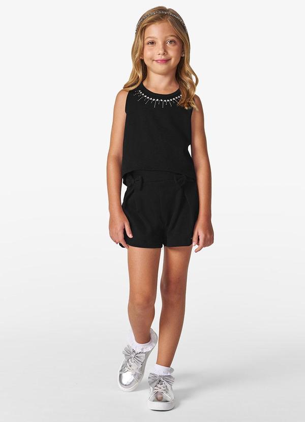 Conjunto Regata com Shorts em Malhão Preto