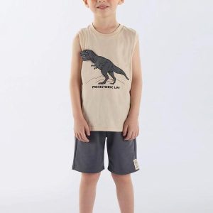Conjunto Regata e Bermuda Infantil Bege
