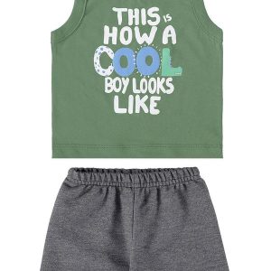 Conjunto Regata e Bermuda Infantil Verde