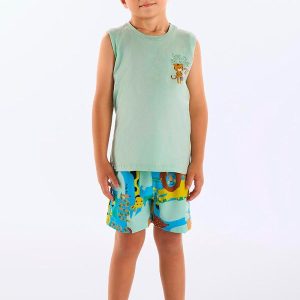 Conjunto Regata e Short Infantil Verde