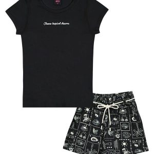 Conjunto Ribana com Elastano Leve Preto