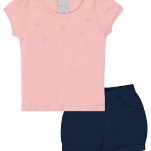 Conjunto Ribana com Elastano Leve Rosa