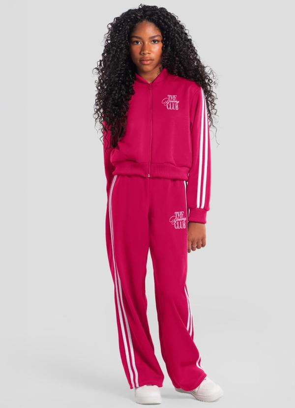 Conjunto Teen Menina em Moletom Rosa
