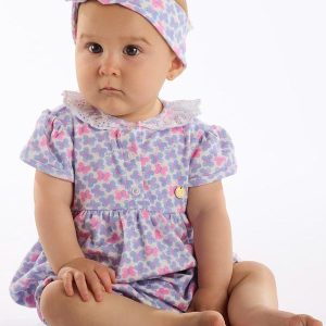 Conjunto com Bata e Short Bebê Roxo