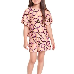 Conjunto com Bata e Short Laranja