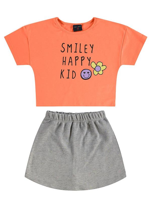 Conjunto com Blusa e Short-Saia Laranja