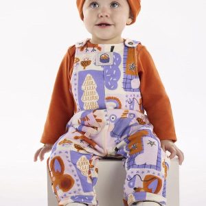 Conjunto com Body e Jardineira Laranja