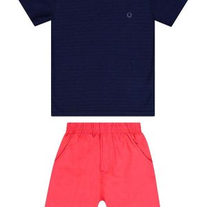 Conjunto com Camiseta e Bermuda Azul