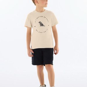 Conjunto com Camiseta e Bermuda Bege
