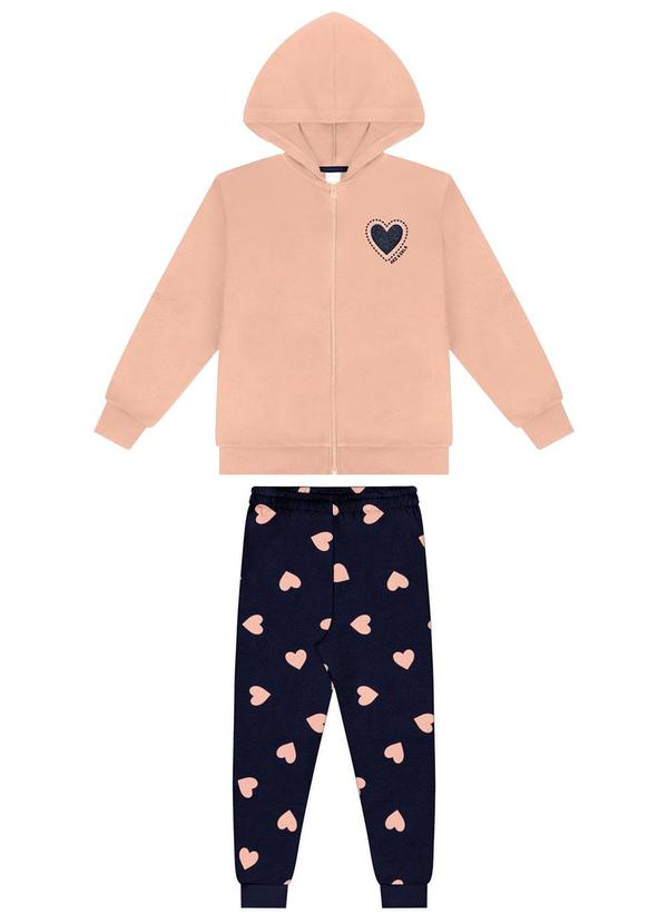 Conjunto com Jaqueta e Calça Estampada Azul