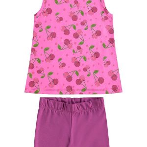 Conjunto com Regata e Bermuda Roxo