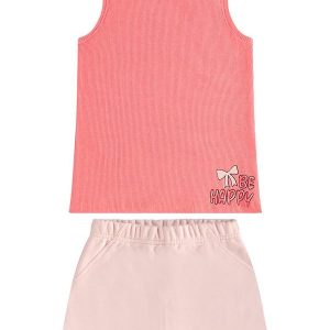 Conjunto com Regata e Short-Saia Rosa