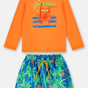 Conjunto de Praia Fps+50 Infantil Up Baby Laranja