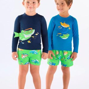 Conjunto de Praia Infantil Menino Azul