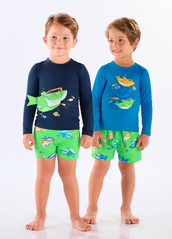 Conjunto de Praia Infantil Menino Azul