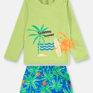 Conjunto de Praia Infantil Menino Verde