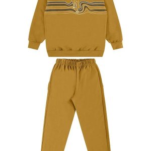 Conjunto em Moletinho Infantil Marrom