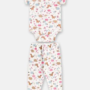 Conjunto em Suedine Bebê Menina Branco