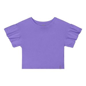 Cropped Básico Meia Malha Menina Roxo
