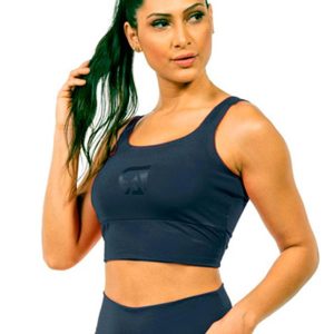 Cropped Power Feminino Cinza