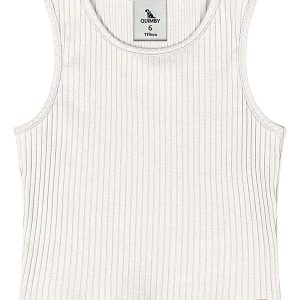 Cropped Ribana Canelada Menina Bege