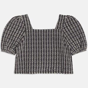 Cropped de Laise Bordado Preto