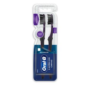 Escova Dental Oral-B 5 Ações Carvão Advanced 2 Unidades