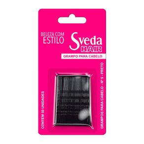Grampo Para Cabelo Sveda Hair N° 5 Preto 50 Unidades
