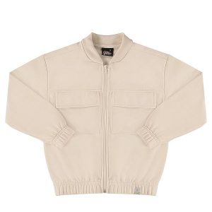 Jaqueta Básica em Moletom Juvenil Bege