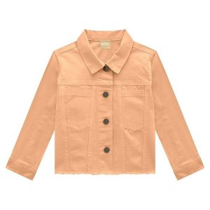Jaqueta Infantil Menina Jeans Laranja
