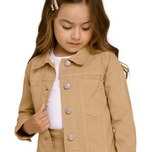 Jaqueta Infantil Menina Jeans Marrom