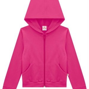 Jaqueta Infantil Menina Moletom Rosa