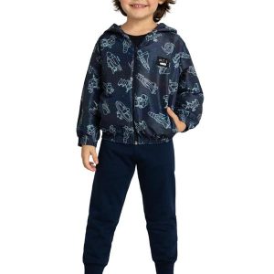 Jaqueta Infantil em Microfibra Space Azul
