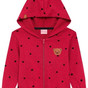 Jaqueta Infantil em Moletom com Capuz Rosa