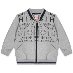 Jaqueta Moletom Infantil Masculina Cinza