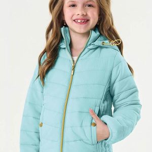 Jaqueta com Capuz Infantil Microfibra Azul