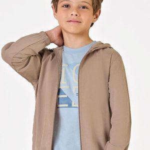 Jaqueta com Capuz Masculino Cotelê Marrom