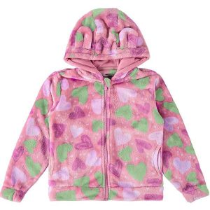 Jaqueta em Fleece com Aplique Menino Rosa
