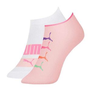 Kit 2 pares de Meias Infantil Invisível Puma 2760-001 992-Branco-Rosa