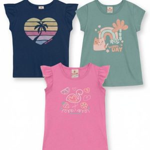 Kit Infantil Menina com 3 Blusas Sortidas