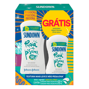 Kit Protetor Solar Sundown Praia e Piscina FPS50 200ml + Protetor Solar Sundown Praia e Piscina FPS50 120ml