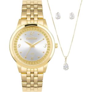 Kit Relógio Condor Feminino com Colar e Brincos CO2035NIE/K4D