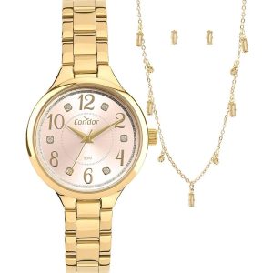 Kit Relógio Condor Feminino com Colar e Brincos CO2035NNI/K4J