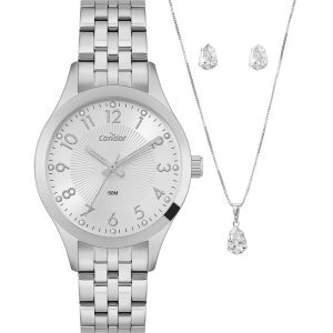 Kit Relógio Condor Feminino com Colar e Brincos CO2035NNO/K4B