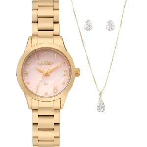 Kit Relógio Condor Feminino com Colar e Brincos CO2036MXE/K4T