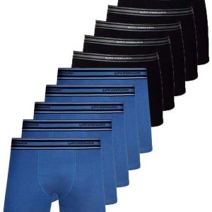 Kit com 10 Cuecas Boxer Lupo 523-003 Azul-Preto