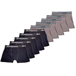 Kit com 10 Cuecas Boxer Red Nose 320 Preto-Cinza