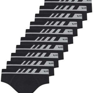 Kit com 10 Cuecas Slip Lupo 691-002 Preto