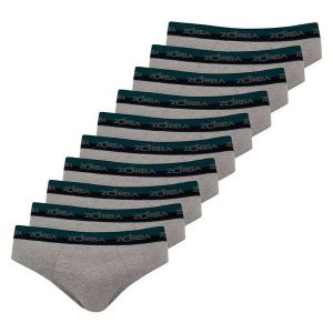 Kit com 10 Cuecas Slip Zorba 0764 Grafite
