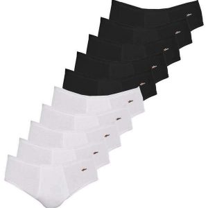Kit com 10 Cuecas Slip Zorba com Abertura 172 Plus Size Branco-Preto